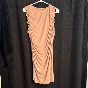 Zara Peach Backless Dress with Ruffles
